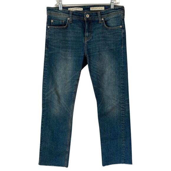 Pilcro Denim - Pilcro Jeans Women’s 29 Blue Denim SLIM STRAIGHT Crop Raw Hem Anthropolgie